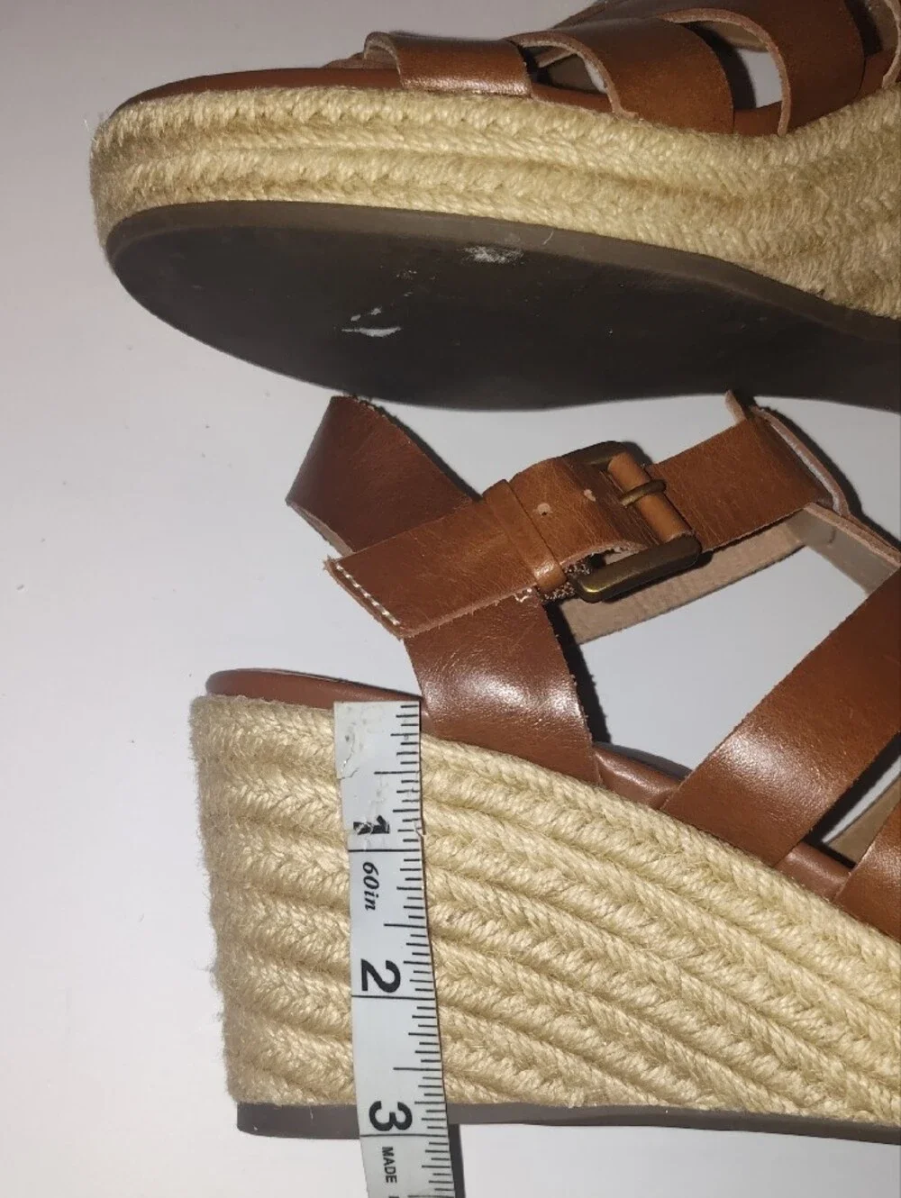 Vionic Tan Brown Wedge Sandals with Espadrille Sole